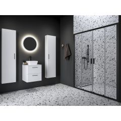 Ravak Blix II 0YMK0300Z1 drzwi prysznicowe 200 cm rozsuwane czarny mat/szkło przezroczyste