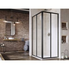 Ravak Supernova 14V403O2Z1S kabina prysznicowa 80x80 cm kwadratowa czarny mat/szkło przezroczyste