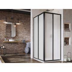 Ravak Supernova 14V703O211S kabina prysznicowa 90x90 cm kwadratowa czarny mat/tworzywo polistyren