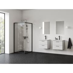 Ravak Blix II 1LM40300Z1 kabina prysznicowa 80x80 cm kwadratowa czarny mat/szkło przezroczyste