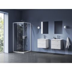 Ravak Blix II 1LM70E00Z1 kabina prysznicowa 90x90 cm kwadratowa biały mat/szkło przezroczyste