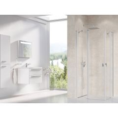 Ravak Chrome 1QV40U00Z1 drzwi prysznicowe 80 cm uchylne satyna mat/szkło przezroczyste
