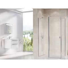 Ravak Chrome 1QVA0C00Z1 drzwi prysznicowe 100 cm uchylne aluminium połysk/szkło przezroczyste