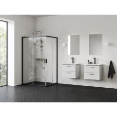 Ravak Blix II 1XM40300Z1 drzwi prysznicowe 80 cm rozsuwane czarny mat/szkło przezroczyste