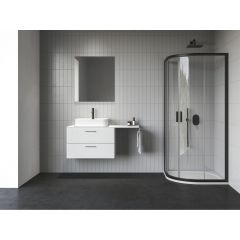 Ravak Blix II 3BM40300Z1 kabina prysznicowa 80x80 cm półokrągła czarny mat/szkło przezroczyste
