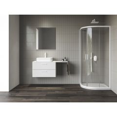 Ravak Blix II 3BM40E00Z1 kabina prysznicowa 80x80 cm półokrągła biały mat/szkło przezroczyste