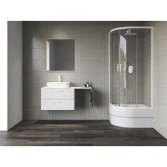 Ravak Blix II 3BM40E40Z1 kabina prysznicowa 80x80 cm półokrągła biały mat/szkło przezroczyste