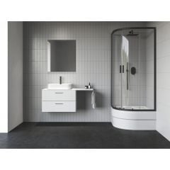 Ravak Blix II 3BM70340Z1 kabina prysznicowa 90x90 cm półokrągła czarny mat/szkło przezroczyste