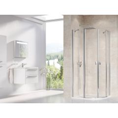 Ravak Chrome 3Q170C00Z1 kabina prysznicowa 90x90 cm półokrągła aluminium połysk/szkło przezroczyste