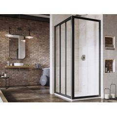 Ravak Supernova 940403R2Z1 ścianka prysznicowa 80 cm czarny mat/szkło przezroczyste