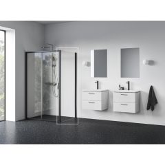 Ravak Blix II 9BM70300Z1 ścianka prysznicowa 90 cm czarny mat/szkło przezroczyste