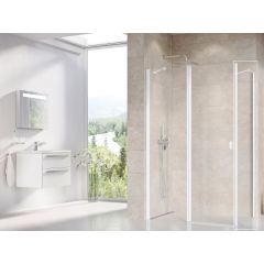 Ravak Chrome 9QV70E00Z1 ścianka prysznicowa 90 cm biały mat/szkło przezroczyste Ravak Chrome 9QV70E00Z1 ścianka prysznicowa 90 cm biały mat/szkło przezroczyste