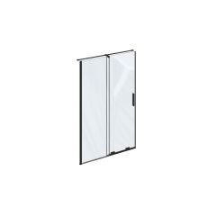 Ravak Roll X08VD0300Z1 drzwi prysznicowe 110 cm rozsuwane czarny mat/szkło przezroczyste