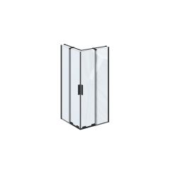 Ravak Roll X14V70300Z1 kabina prysznicowa 90x90 cm kwadratowa czarny mat/szkło przezroczyste