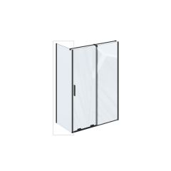 Ravak Roll X90VA0300Z1 ścianka prysznicowa 100 cm czarny mat/szkło przezroczyste