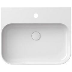 Ravak Ceramic XJX01155006 umywalka 55x45 cm półokrągła ścienna-nablatowa biała