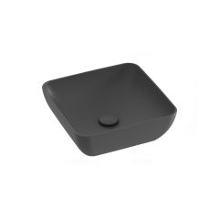 Ravak Uni Slim XJX03138000 umywalka 38x38 cm kwadratowa nablatowa antracyt