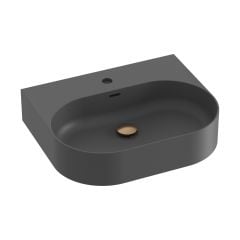 Ravak Ceramic XJX03155002 umywalka 55.3x45.2 cm prostokątna ścienna antracyt