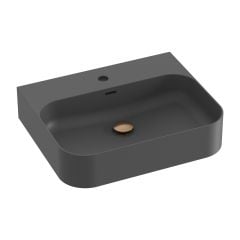 Ravak Ceramic XJX03155005 umywalka 55.3x45.2 cm prostokątna ścienna antracyt