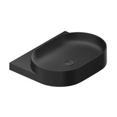 Ravak Yard XJX0D060000 umywalka 60.5x50 cm półokrągła ścienna-meblowa czarna