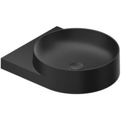 Ravak Yard XJX0D240002 umywalka 50x40.5 cm półokrągła ścienna-meblowa czarna