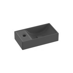 Ravak Veda XJXLD240000 umywalka 40.8x22.2 cm prostokątna ścienna czarna