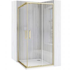 Rea City REAK6444 kabina prysznicowa 77.5x77.5 cm kwadratowa złoty szczotkowany/szkło przezroczyste