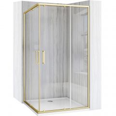 Rea City REAK6445 kabina prysznicowa 77.5x97.5 cm prostokątna złoty szczotkowany/szkło przezroczyste