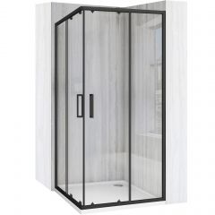 Rea City REAK6449 kabina prysznicowa 77.5x97.5 cm prostokątna czarny mat/szkło przezroczyste