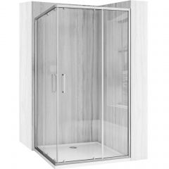 Rea City REAK6497 kabina prysznicowa 77.5x97.5 cm prostokątna srebrny szczotkowany/szkło przezroczyste