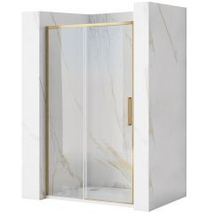 Rea Rapid Slide REAK8591 drzwi prysznicowe 140 cm rozsuwane złoty szczotkowany/szkło przezroczyste