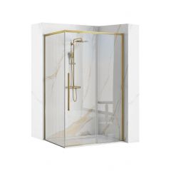 Rea Solar Brush Gold REAK9509 kabina prysznicowa 100x80 cm prostokątna złoty szczotkowany/szkło przezroczyste