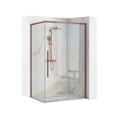 Rea Solar Brush Copper REAK9513 kabina prysznicowa 100x80 cm prostokątna miedź mat/szkło przezroczyste