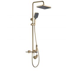Rea Helix REAP6621 zestaw prysznicowy ścienny z deszczownicą złoty