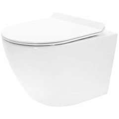 Rea Carter REAC4801 miska wc z deską wolnoopadającą wisząca bez kołnierza spłukiwanie wirowe biały połysk