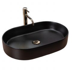 Rea Nadia REAU1062 umywalka 61x38.5 cm owalna nablatowa czarna