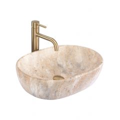 Rea Amelia REAU3000 umywalka 48x34.5 cm prostokątna nablatowa szary/kamień-brąz/beż