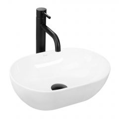 Rea Amelia REAU3322 umywalka 38x26 cm owalna nablatowa biała