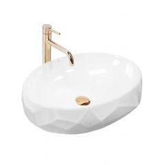 Rea Maya REAU5660 umywalka 60x39 cm owalna nablatowa biała