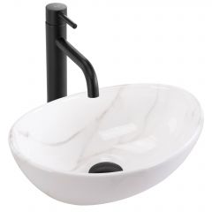 Rea Sofia REAU9236 umywalka 35.5x27 cm owalna nablatowa biała Rea Sofia REAU9236 umywalka 35.5x27 cm owalna nablatowa biała