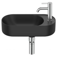 Roca Meridian A327740080 umywalka 50x27.5 cm owalna ścienna czarna