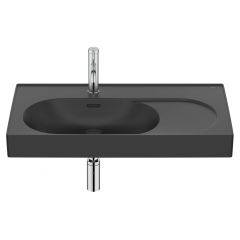 Roca Meridian A327743080 umywalka 80x46 cm prostokątna ścienna-meblowa czarna