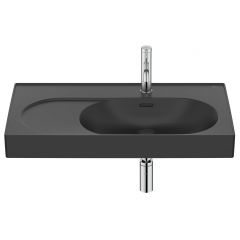 Roca Meridian A327744080 umywalka 80x46 cm prostokątna ścienna-meblowa czarna
