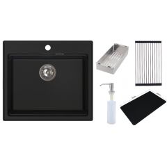Ruvetti Absol 60 3001ABBC60W zlewozmywak granitowy 56x50 cm czarny