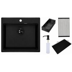 Ruvetti Absol 60 3001ABFB60W zlewozmywak granitowy 56x50 cm czarny