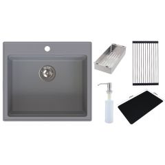 Ruvetti Absol 60 3001ABGR60W zlewozmywak granitowy 56x50 cm szary/grafitowy/onyx