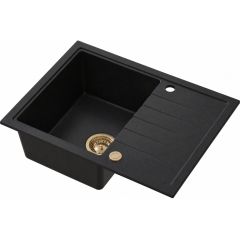Ruvetti Axel 3001AXFB120WPVDCH zlewozmywak granitowy 65x50 cm czarny
