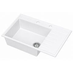 Ruvetti Axel 160 K 3001AXKWH160KW zlewozmywak granitowy 79x50 cm biały