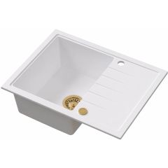 Ruvetti Axel 3001AXWH120WPVDCH zlewozmywak granitowy 65x50 cm biały