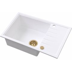 Ruvetti Axel 3001AXWH160XLWPVDCH zlewozmywak granitowy 78x50 cm biały